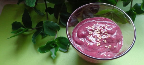 Anthocyane färben das Acai-Smoothie lila