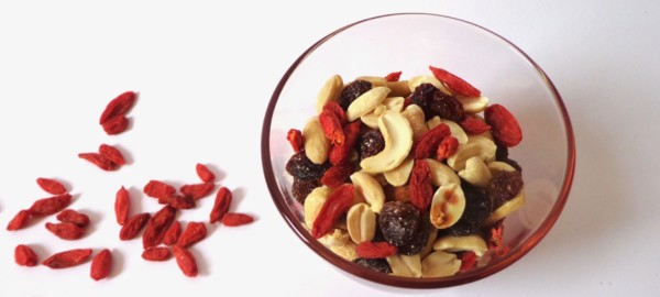 Goji Beeren im Studentenfutter