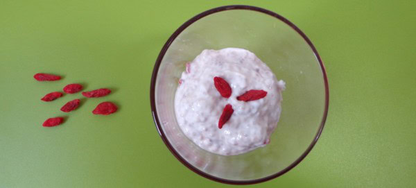 Chiapudding mit Goji Beeren zum Abnehmen