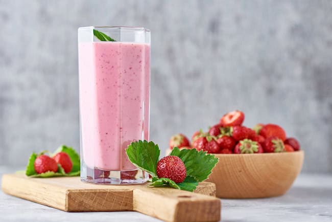 Milchshake mit Erdbeeren